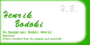 henrik bodoki business card